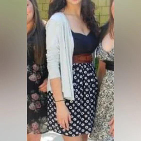 Anthropologie navy blue & white dotted dress. - Picture 1 of 1